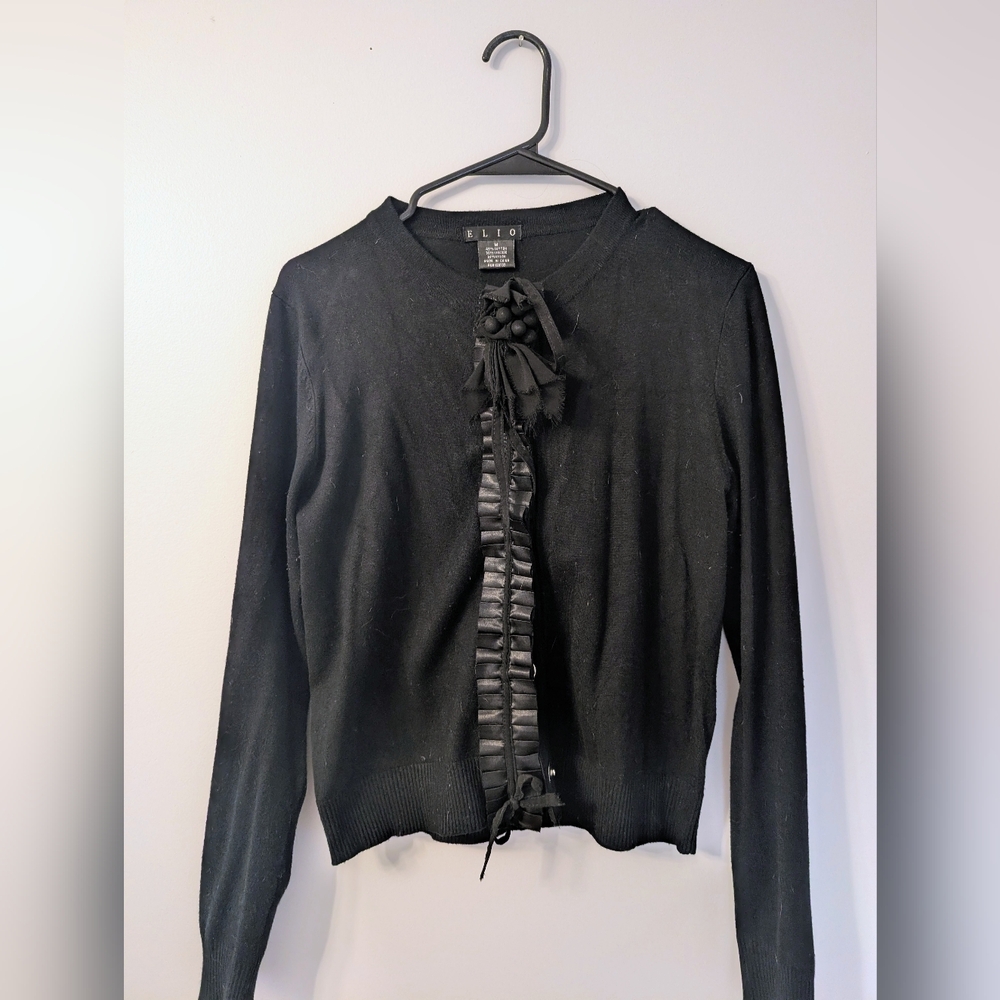 Black Ruffle Cardigan - Picture 1 of 1